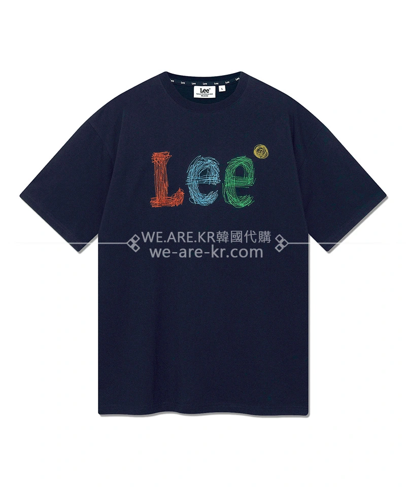 【WE ARE】韓國代購LEE專櫃正品24年新款Stitch刺繡徽標休閒T恤 LE2402ST38